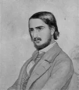 Георг Гервег (1817-1875) - немецкий поэт гражданской и политической лирики. Художественный портрет.
