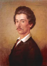 Шандор Петёфи (1823-1849) - венгерский поэт и участник революционного движения 1848-1849 годов. Художественный портрет.
