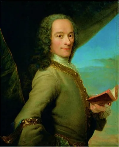 Вольтер (1694-1778) - французский философ, писатель и поэт эпохи Просвещения. Художественный портрет.